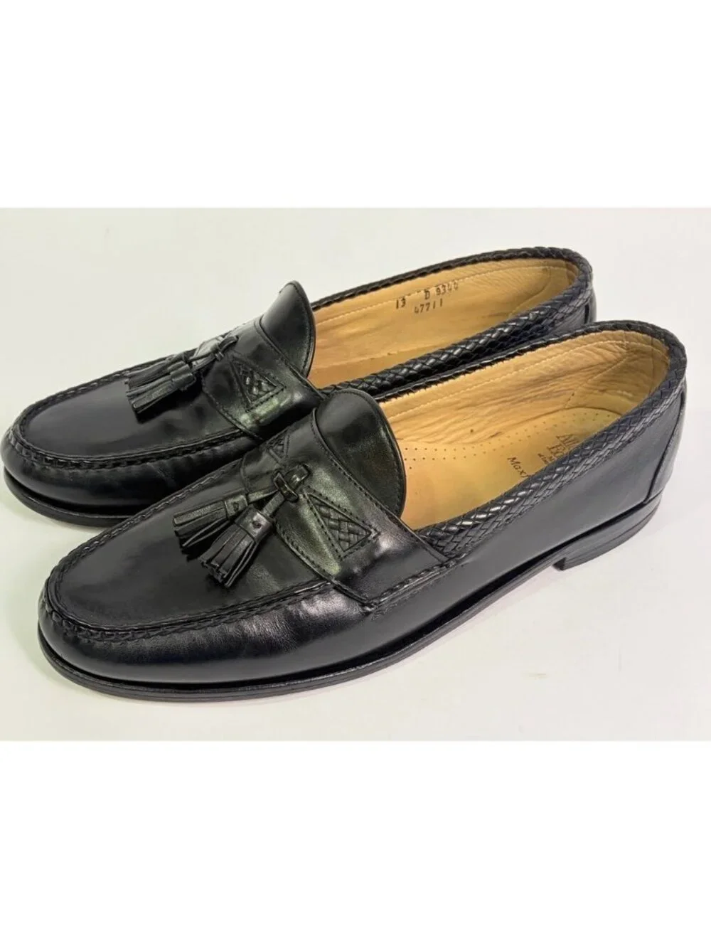 Allen Edmonds Maxfield Loafers Dress Shoes Mens Size 13 Black Leather 47711 USA
